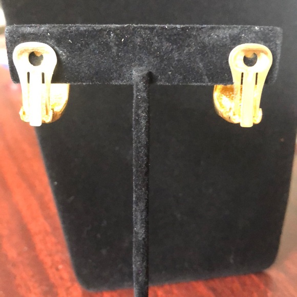 Women’s Black and Gold-Tone Clip on Earrings - Picture 4 of 5